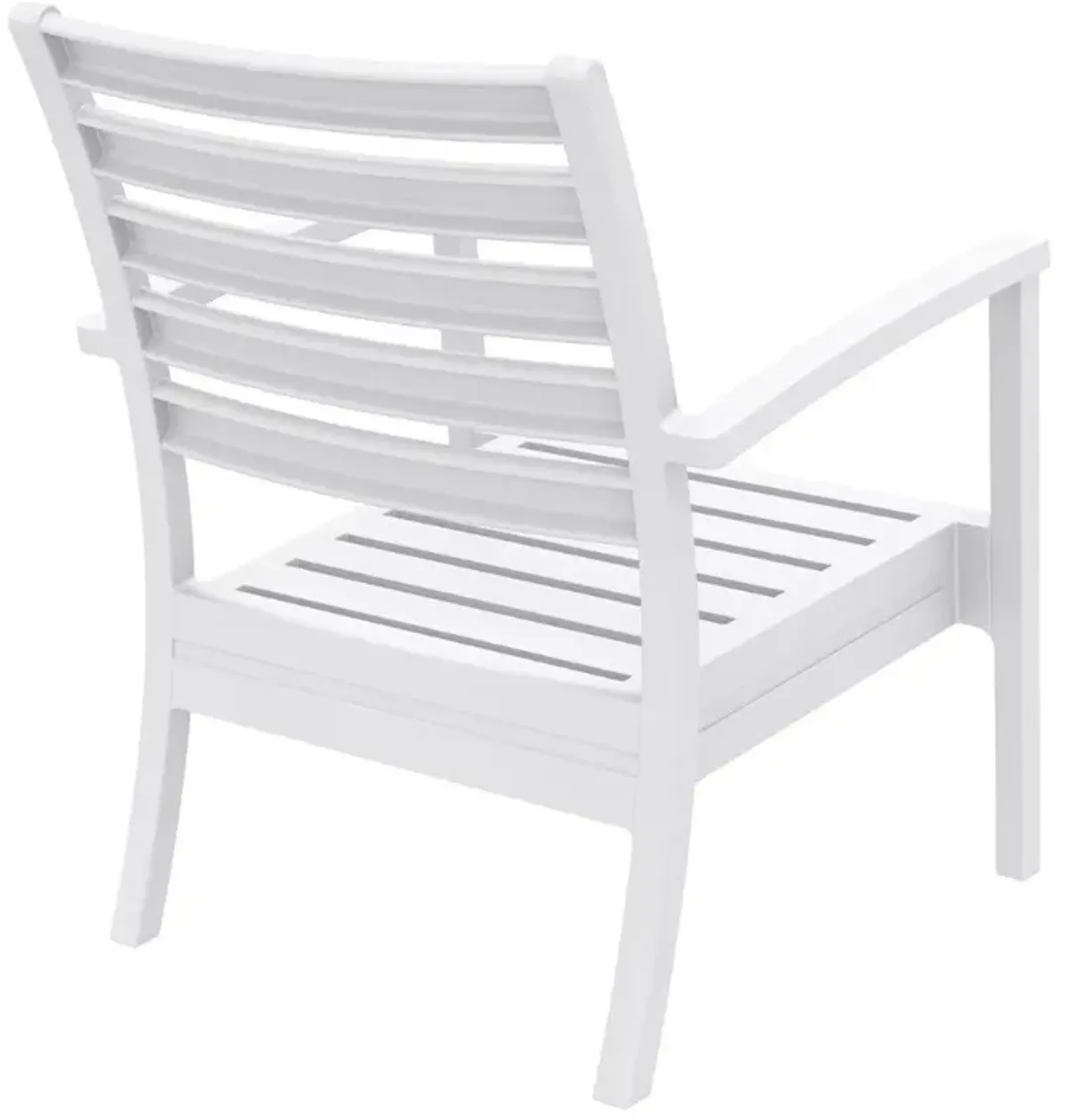 Compamia Artemis XL Club Chair White with Sunbrella Natural Cushions