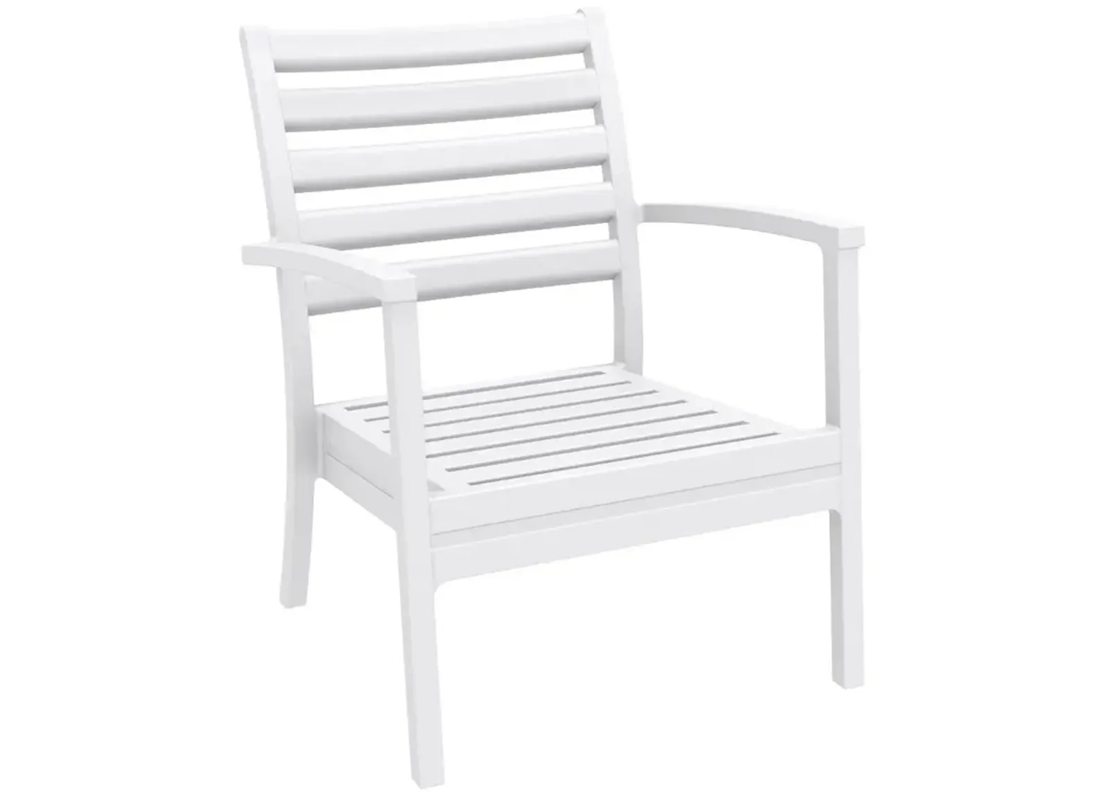 Compamia Artemis XL Club Chair White with Sunbrella Natural Cushions