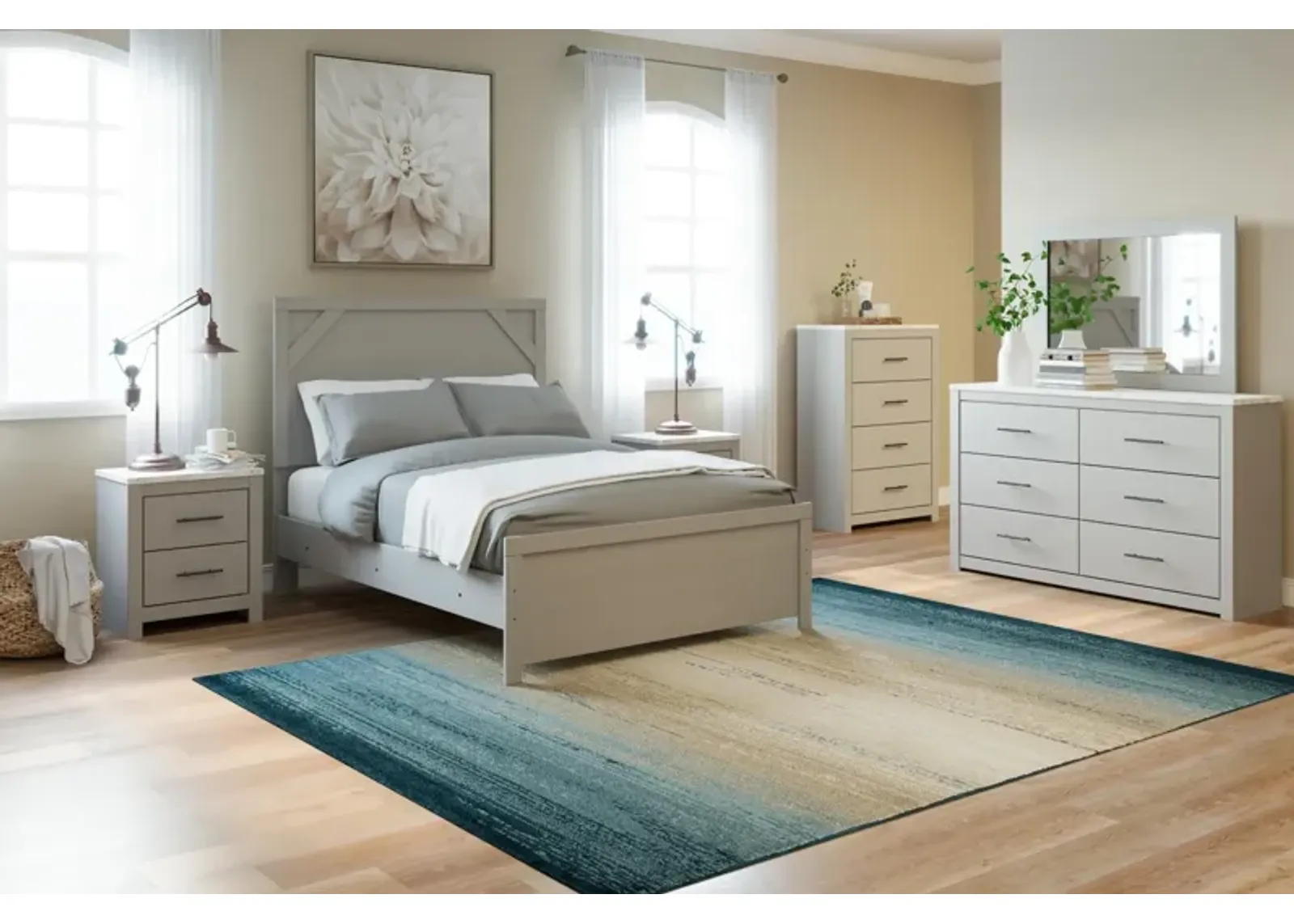 Ashley Cottonburg Dove Gray Full Panel Bed