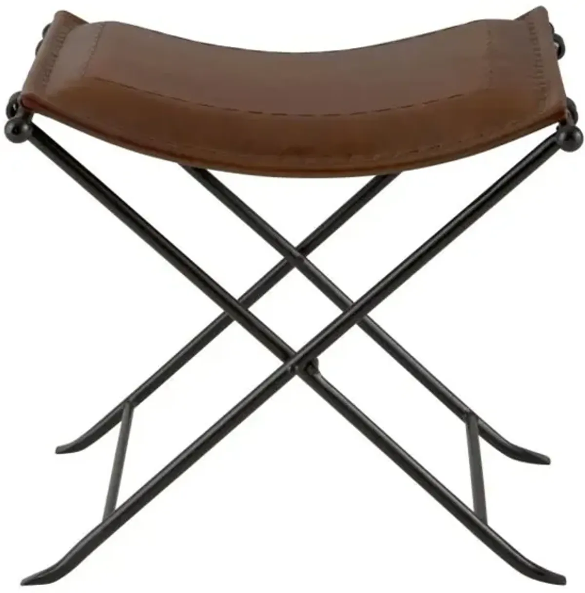 Martin Svensson Top Grain Leather Saddle Seat Bench in Cinnamon