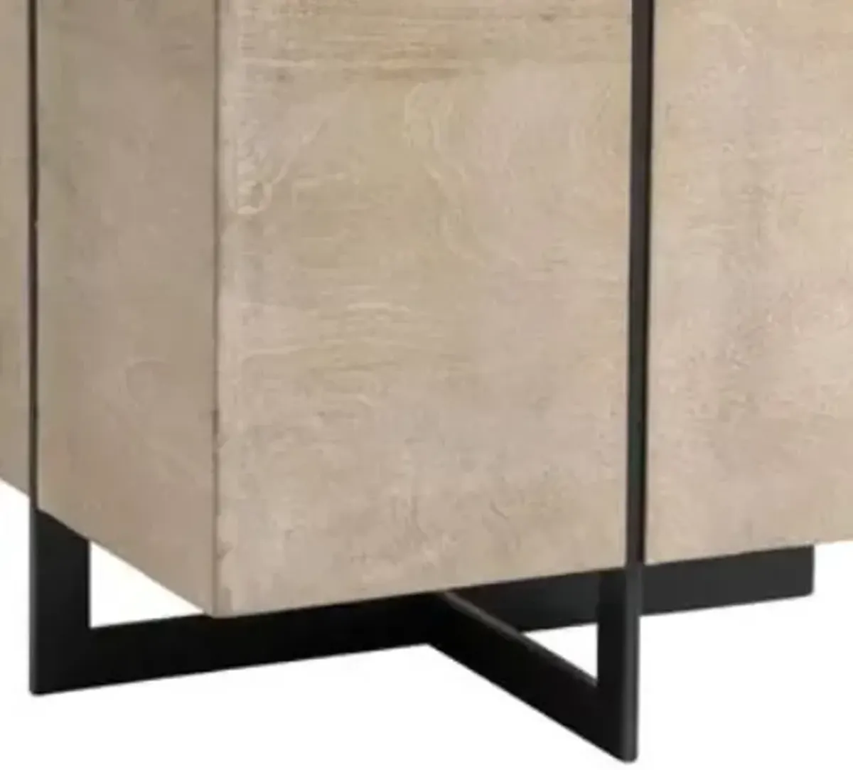 Crestview Bengal Manor Nickel & Acacia Wood White Wash Finish Rectangle Squares End Table