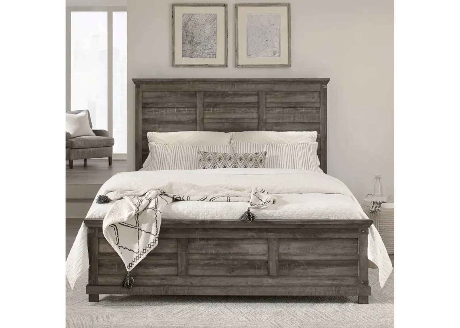 Lakeside Haven Brownstone Opt Queen Panel Bed