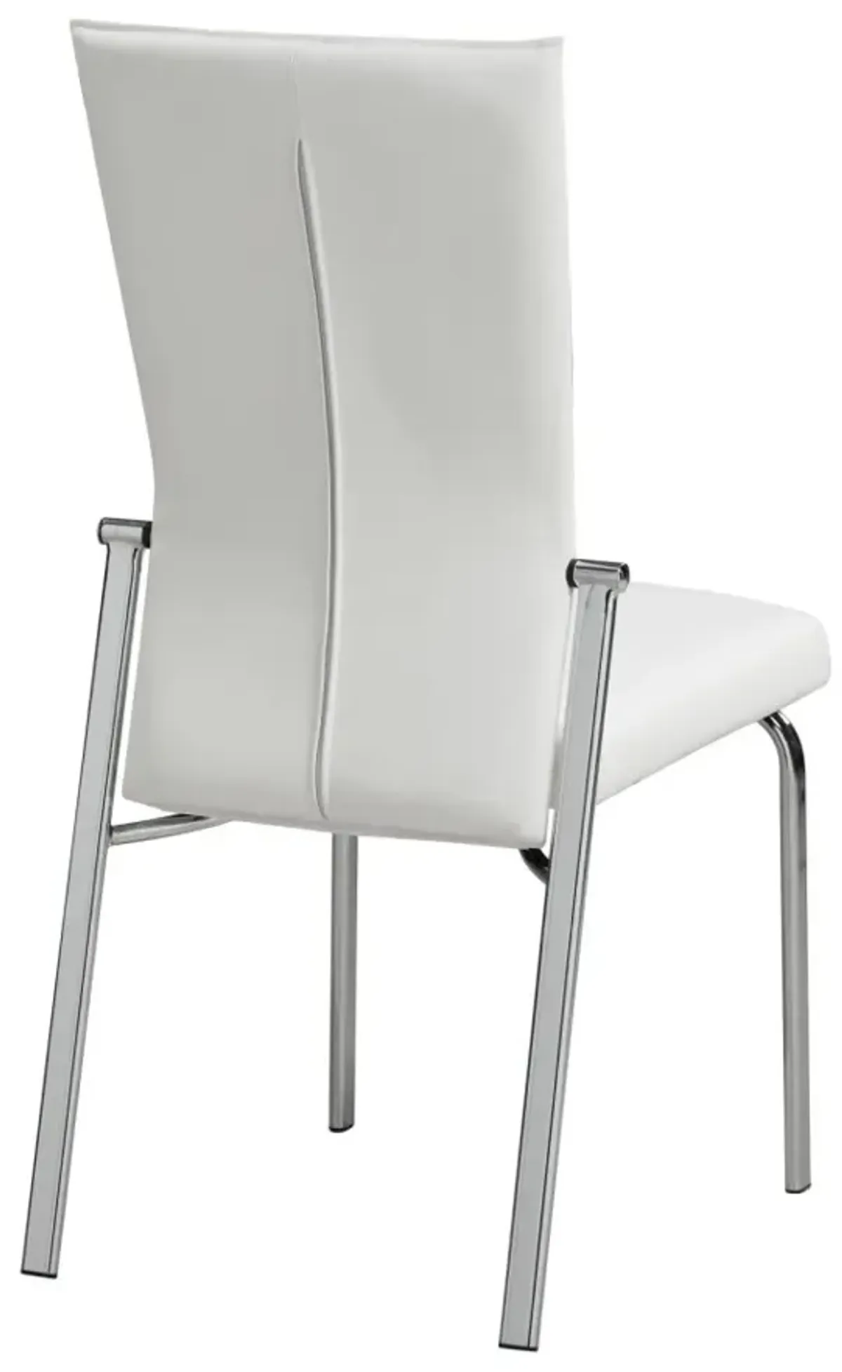 Chintaly Molly White Contemporary Motion-Back Leather Upholstered Side Chair