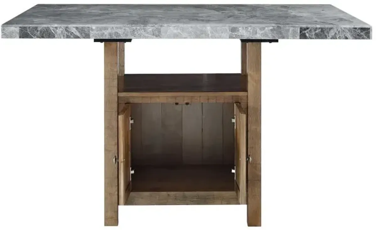 Steve Silver 60-Inch Gray Marble Top Counter Storage Table