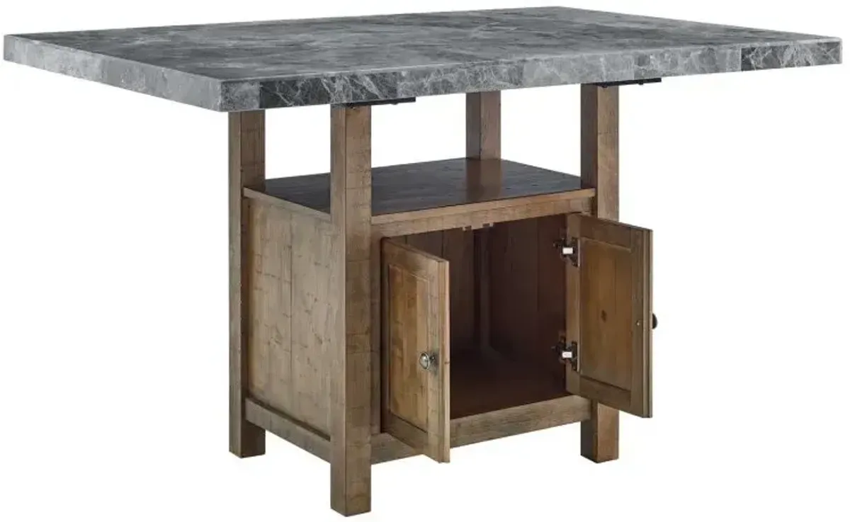 Steve Silver 60-Inch Gray Marble Top Counter Storage Table