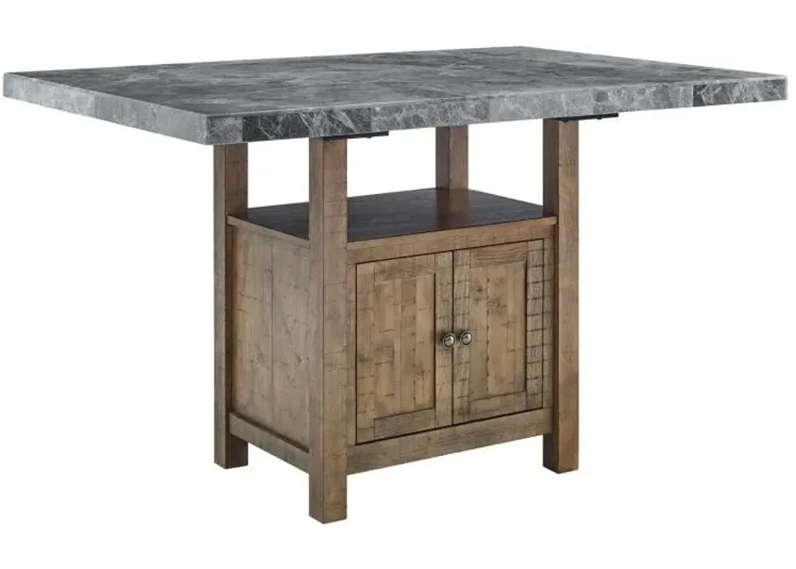 Steve Silver 60-Inch Gray Marble Top Counter Storage Table