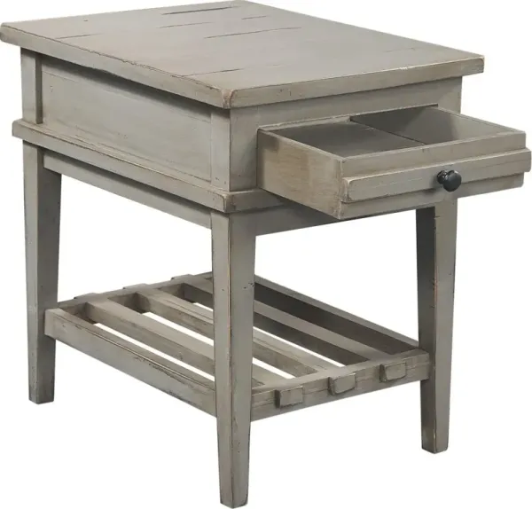 Aspenhome Reeds Farm Weathered Grey Chairside Table
