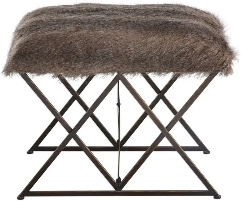 BRANNEN BROWN FAUX FUR SMALL BENCH