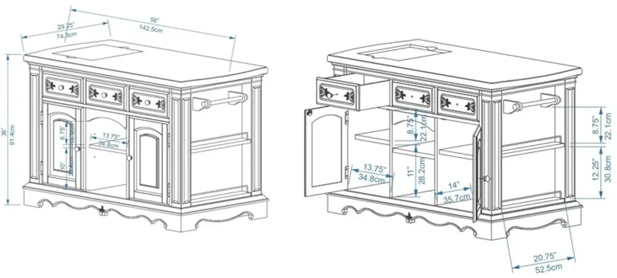 Powell Pennfield Kitchen Island