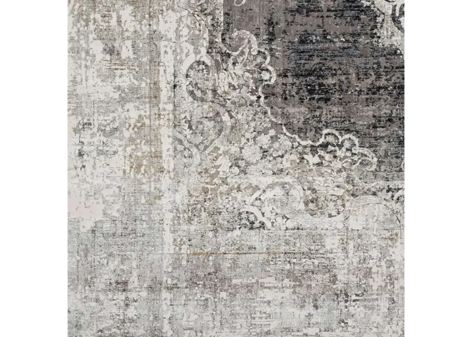 PONETO CHARCOAL/GRAY/SAFFRON/WHITE 8 X 11 AREA RUG