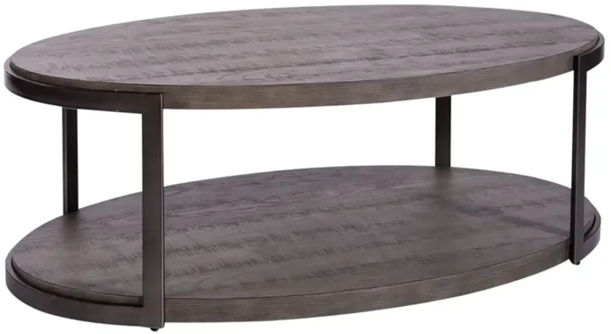 Liberty Furniture Modern View Gauntlet Gray Oval Cocktail Table