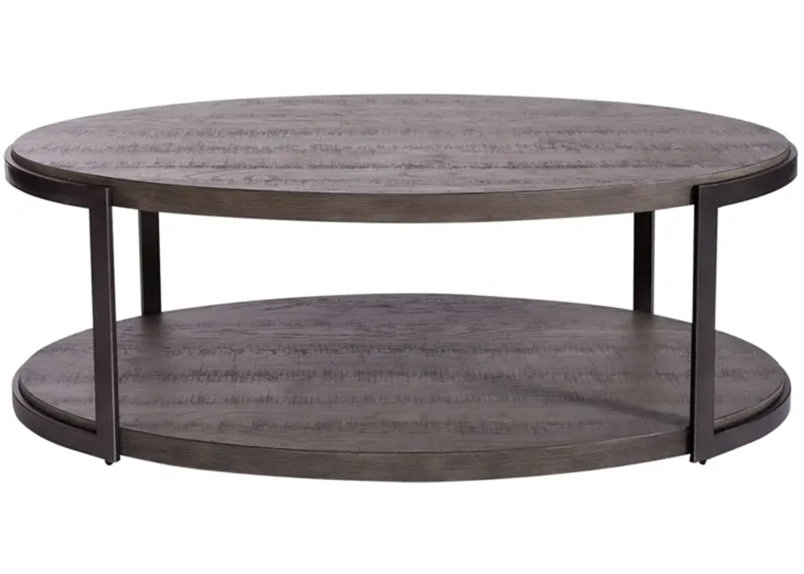 Liberty Furniture Modern View Gauntlet Gray Oval Cocktail Table