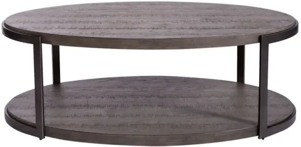 Liberty Furniture Modern View Gauntlet Gray Oval Cocktail Table