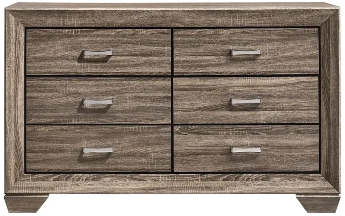 Coaster Kauffman 6-Drawer Dresser Washed Taupe