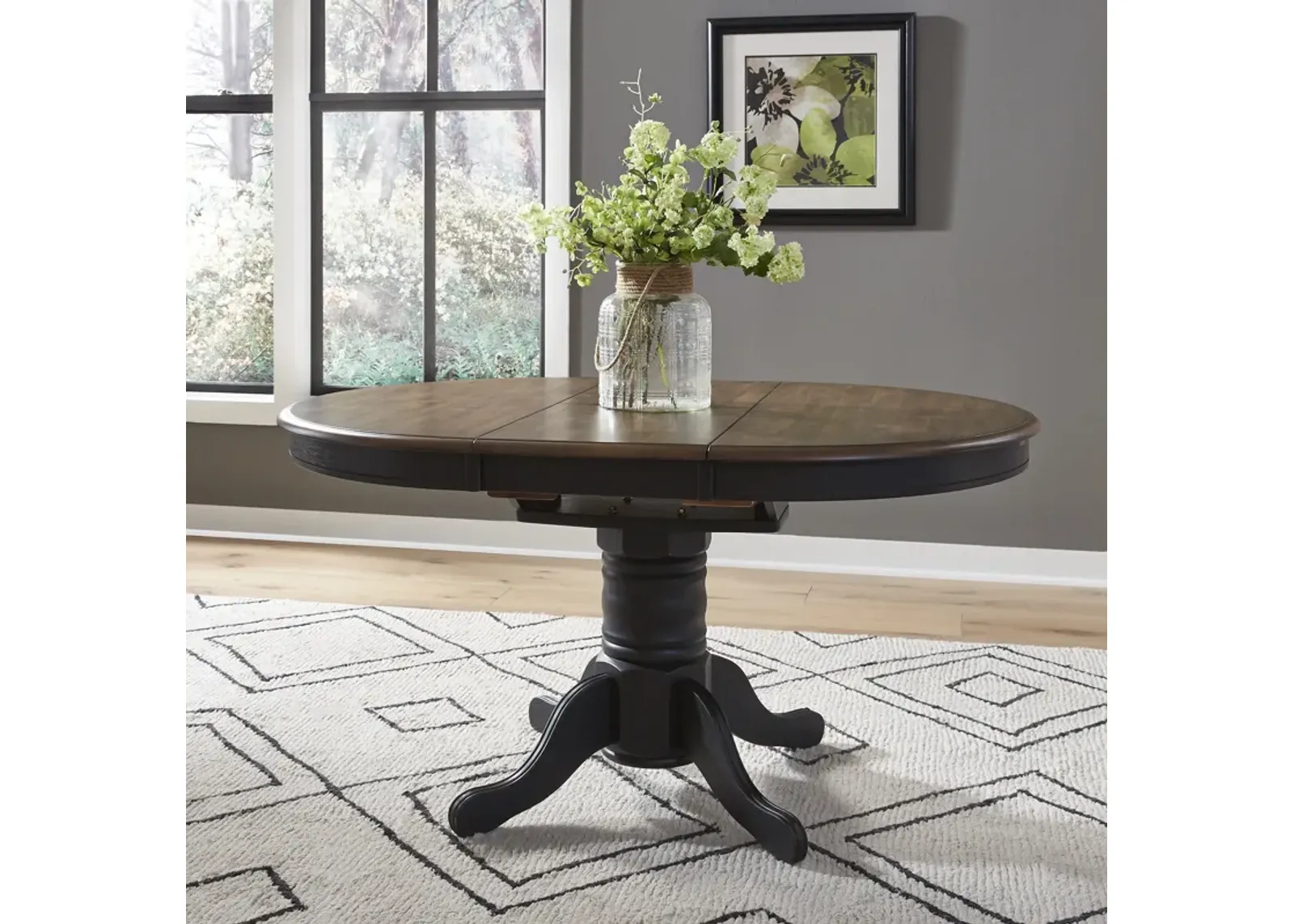 Liberty Furniture Carolina Crossing Antique Honey/Black Casual Dining Pedestal Table