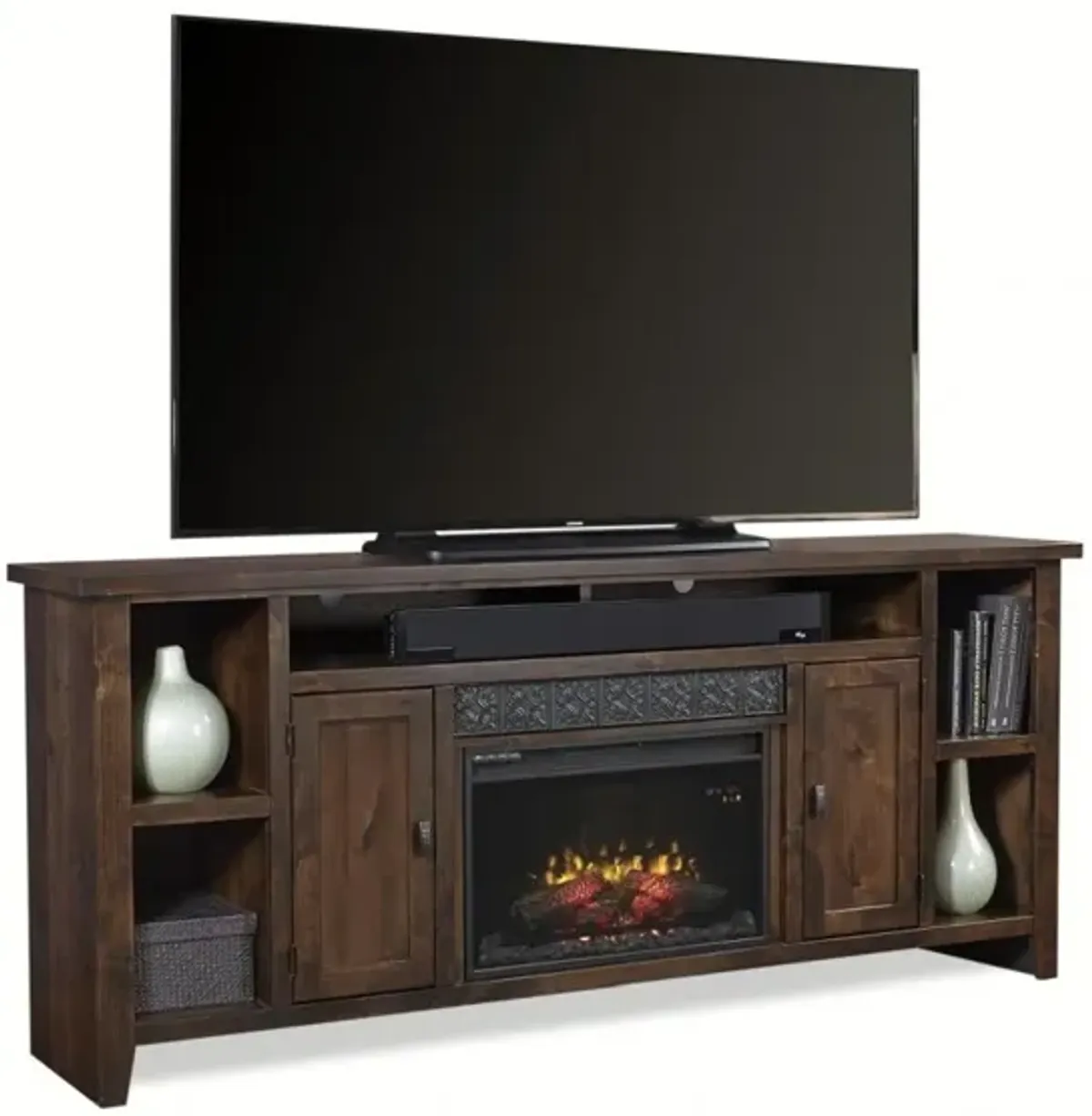 Aspenhome Alder Grove Brindle 84 Inch Fireplace TV Stand Console