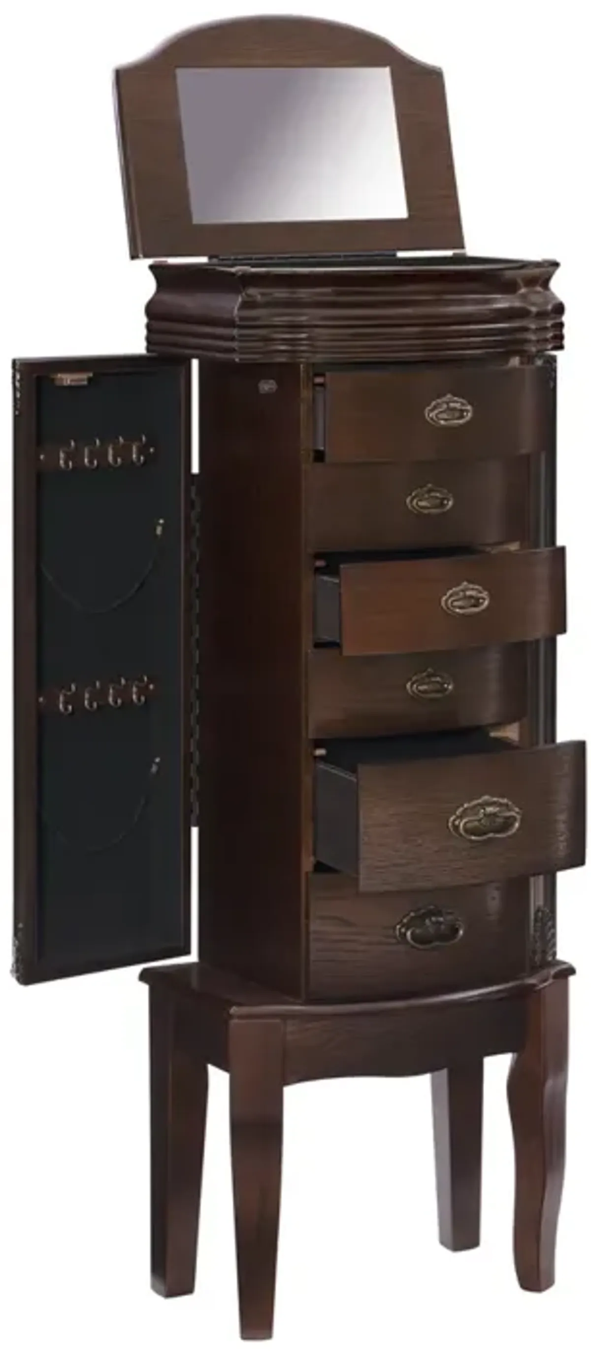 Powell Italian Influenced Transitional Espresso Jewelry Armoire