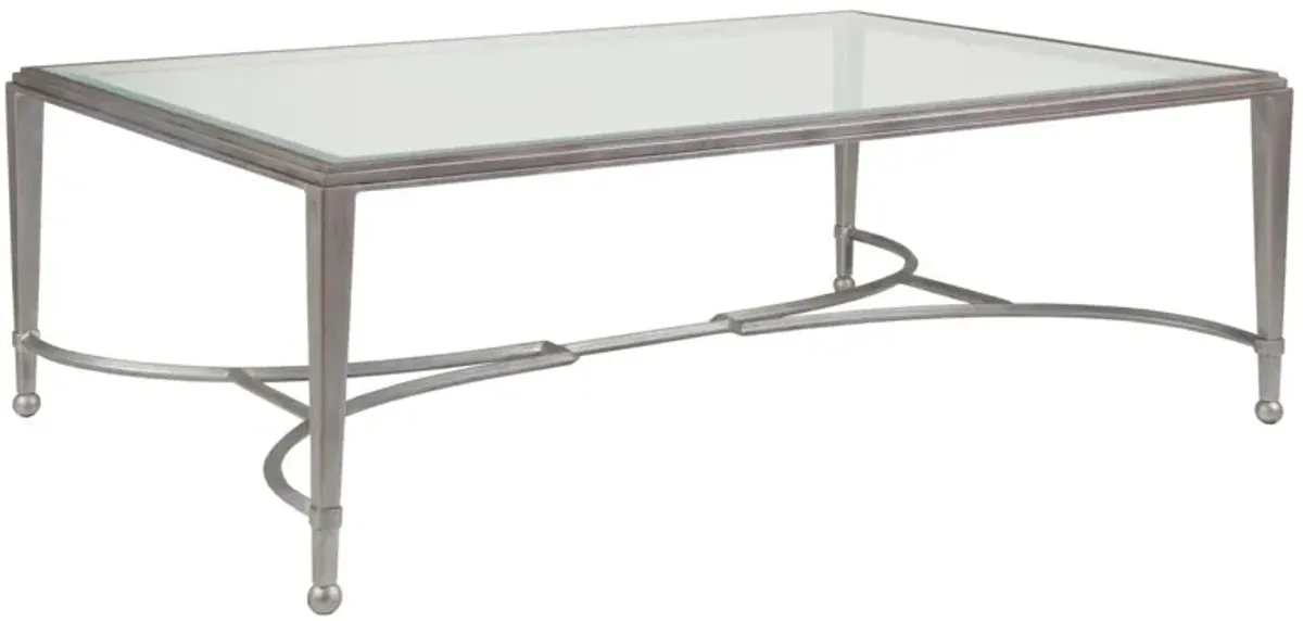 Artistica Home by Lexington Metal Designs Sangiovese Large Rectangular Metal Cocktail Table in Silver/Gold