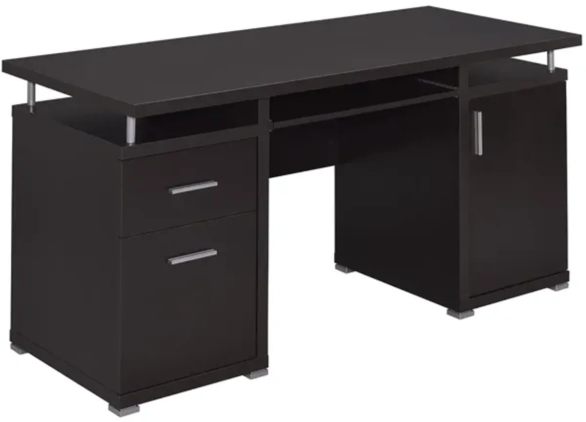 Coaster Tracy 55 Inch 2-Drawer Office Computer Desk Cappuccino