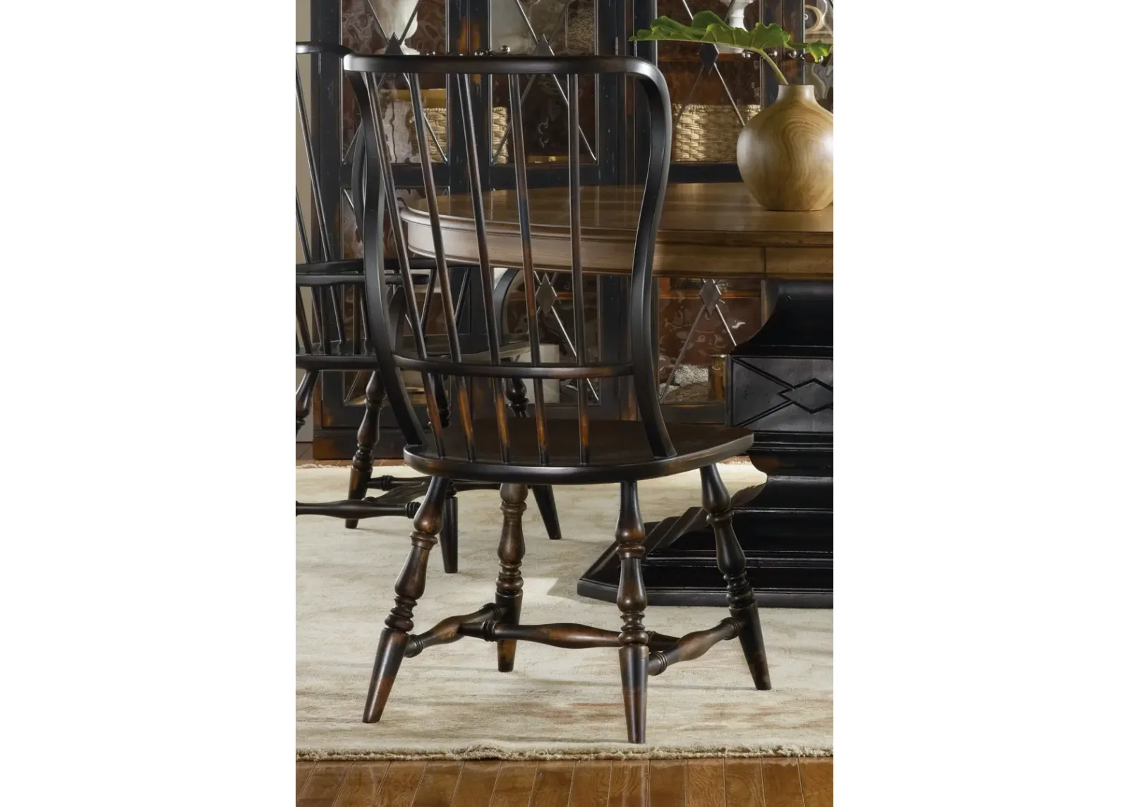 Hooker Furniture Sanctuary Ebony Spindle Side Chair