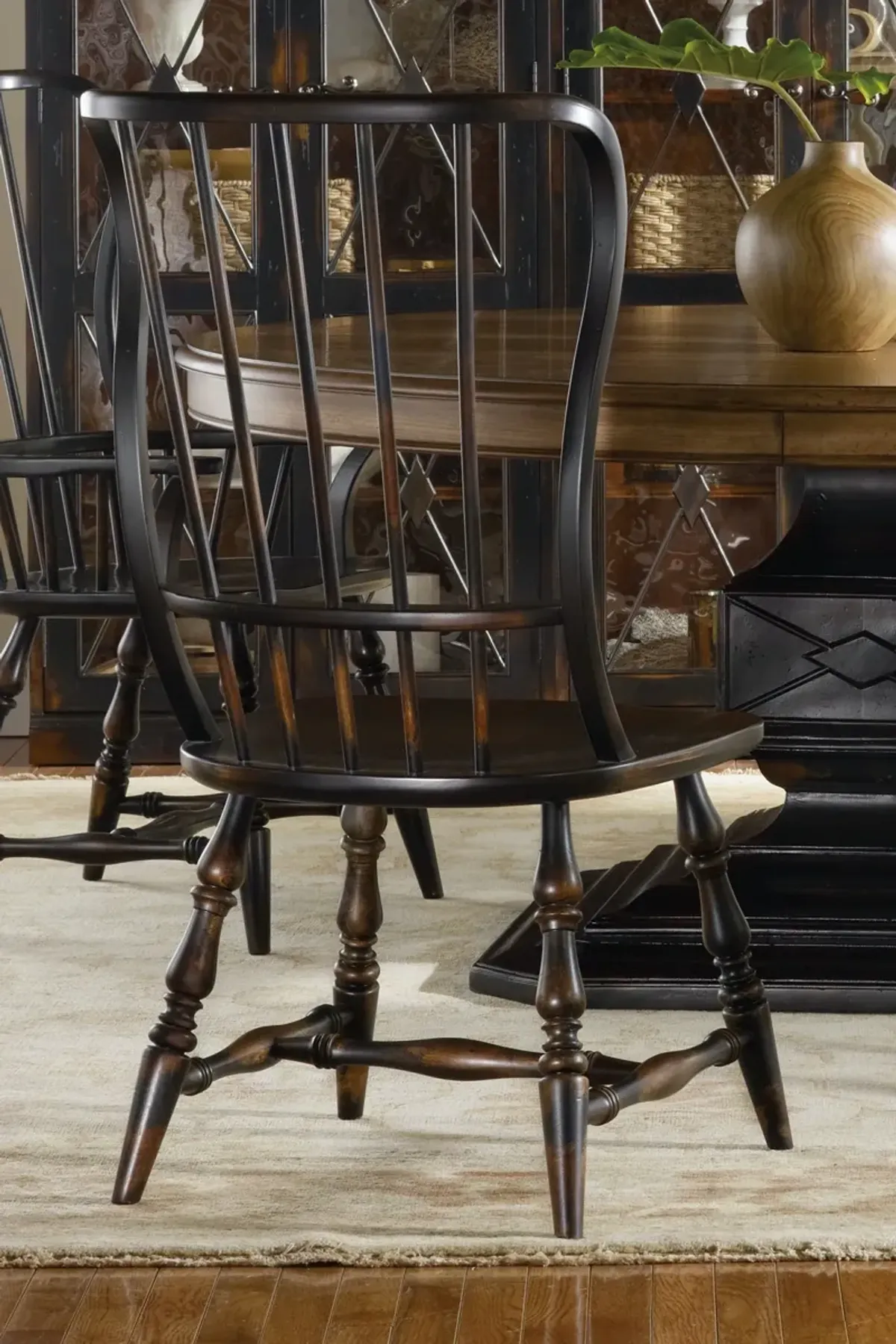 Hooker Furniture Sanctuary Ebony Spindle Side Chair