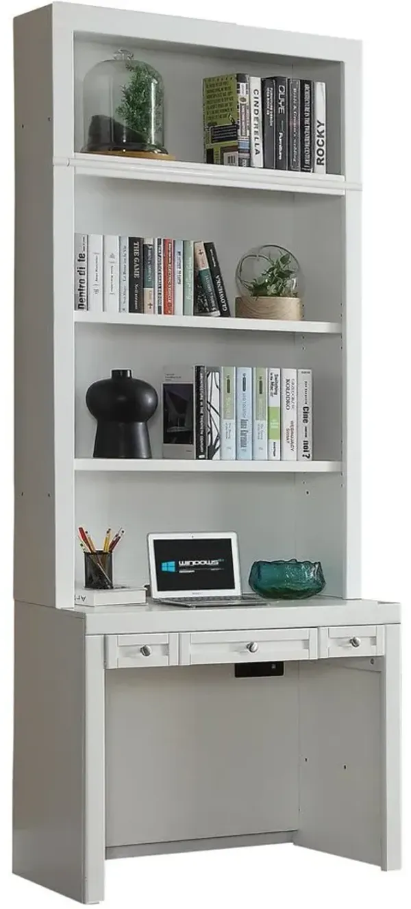 Parker House Catalina Collection 2-Piece 40 Inch Library Desk & Hutch Cottage White Color