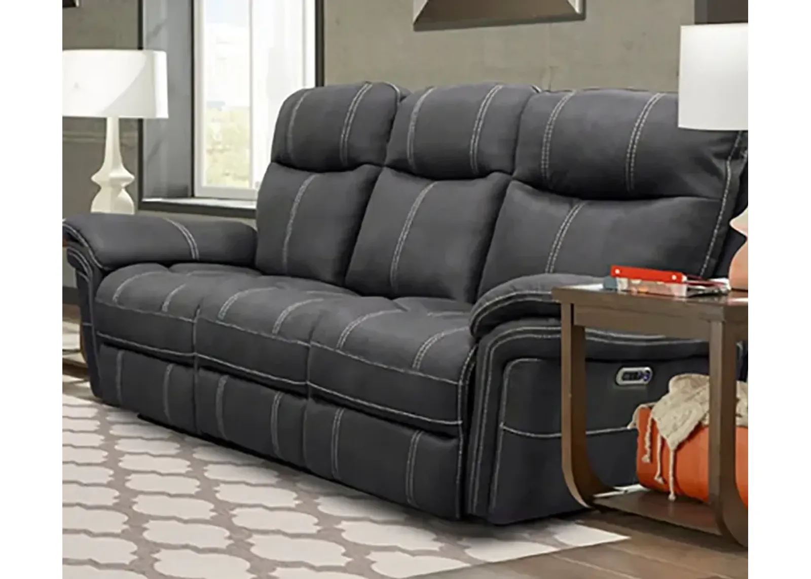 Parker House Mason Collection Power Reclining Sofa in Charcoal Color