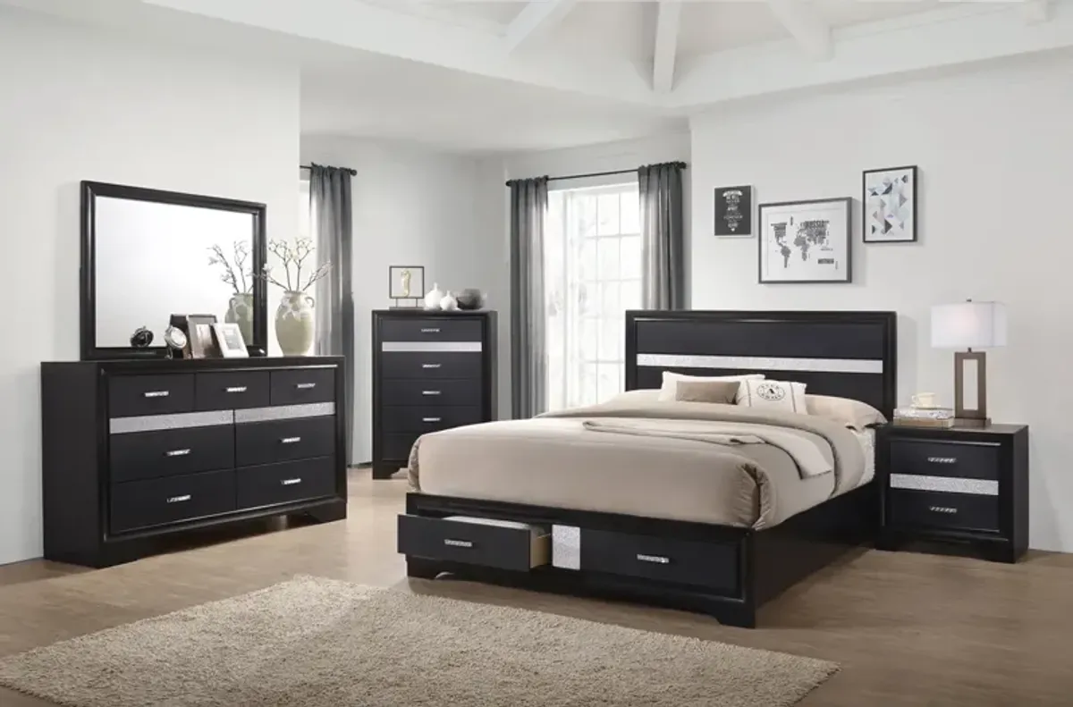 Coaster Miranda Wood King Storage Panel Bed Black