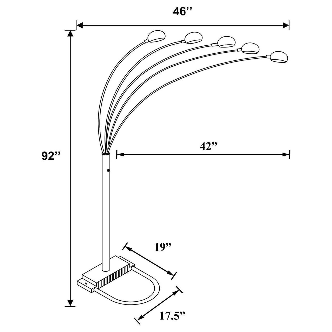 FLOOR LAMP BLACK/CHROME