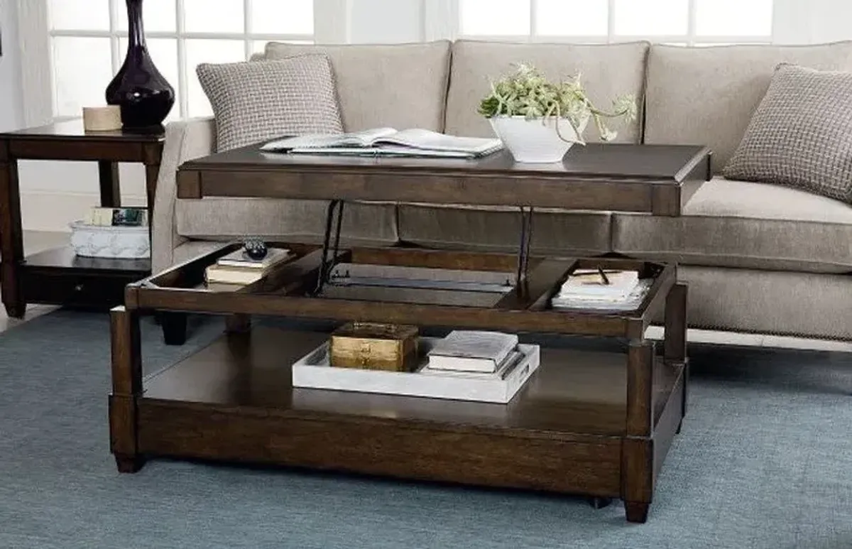 Hammary Halsey Dark Rich Coffee Rectangular Lift-Top Coffee Table