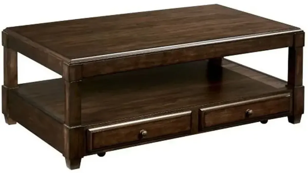 Hammary Halsey Dark Rich Coffee Rectangular Lift-Top Coffee Table