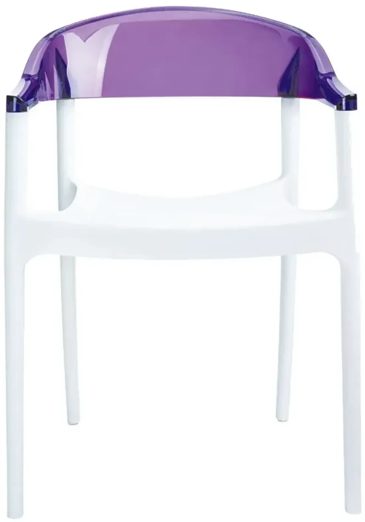 Compamia Carmen Modern Dining Chair White Seat Transparent Violet Back