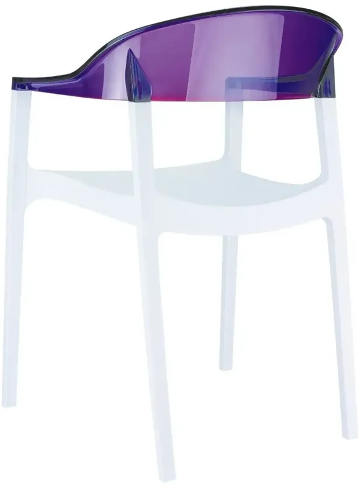 Compamia Carmen Modern Dining Chair White Seat Transparent Violet Back