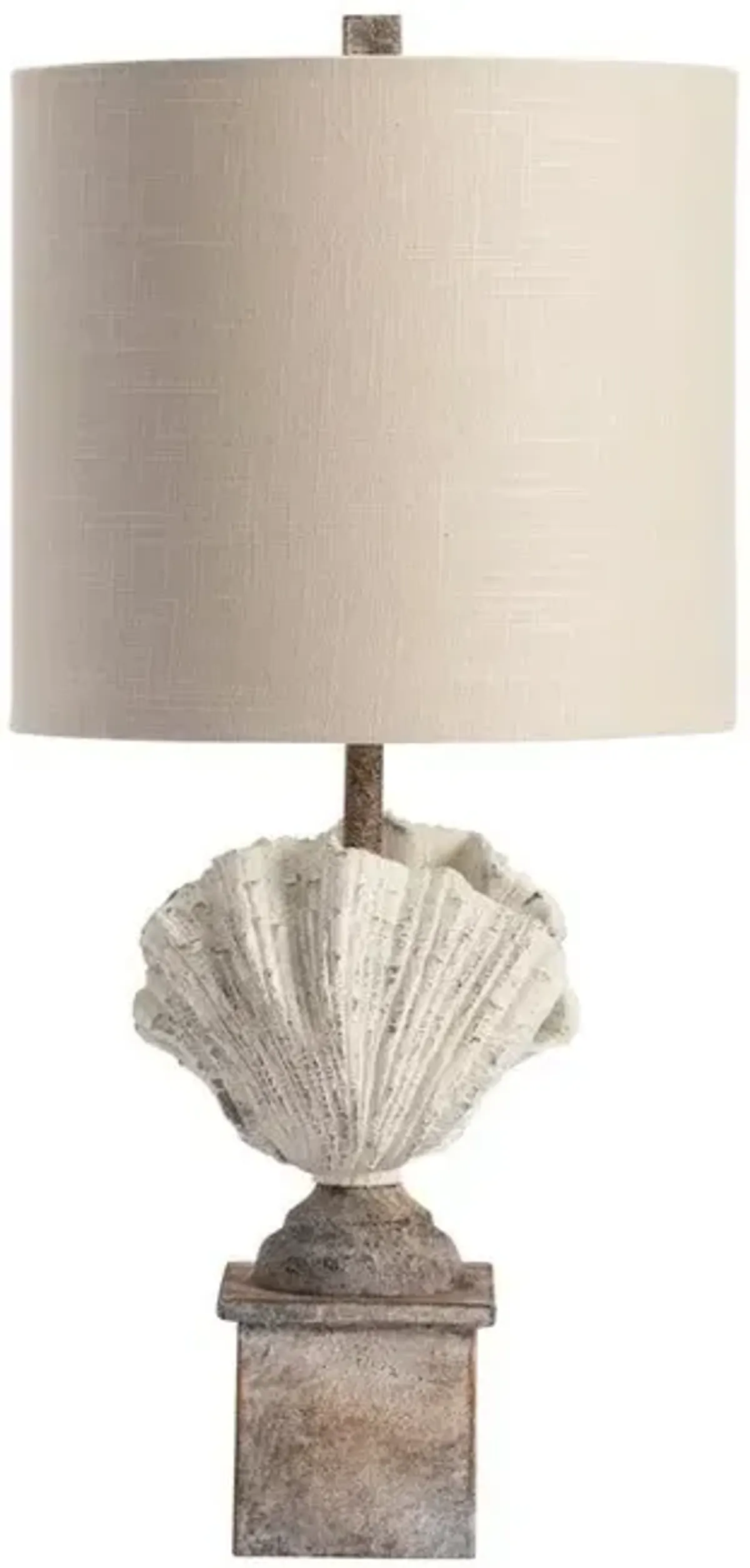 Crestview Coastal Shell Finial Coral/Off-White Table Lamp