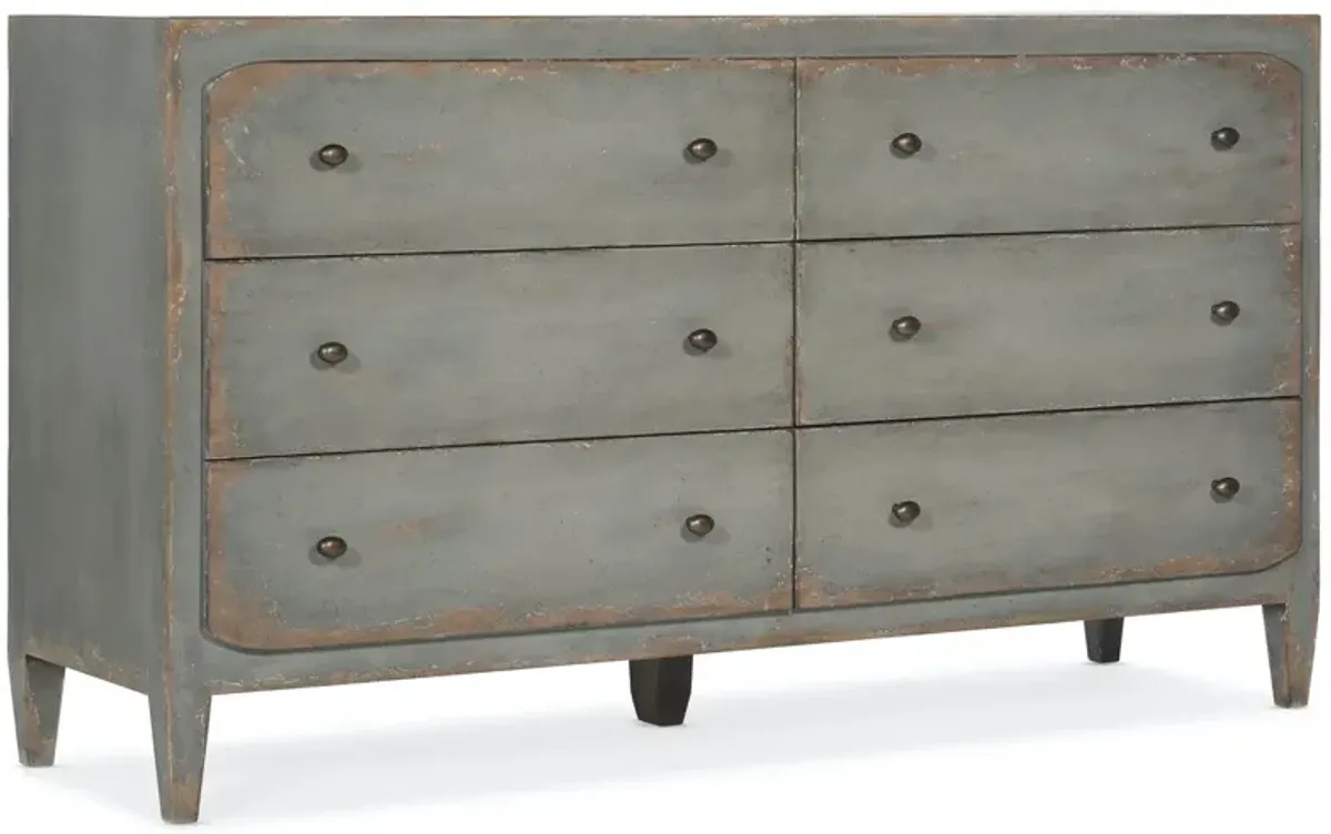 Hooker Furniture Ciao Bella 6-Drawer Dresser Speckled Gray