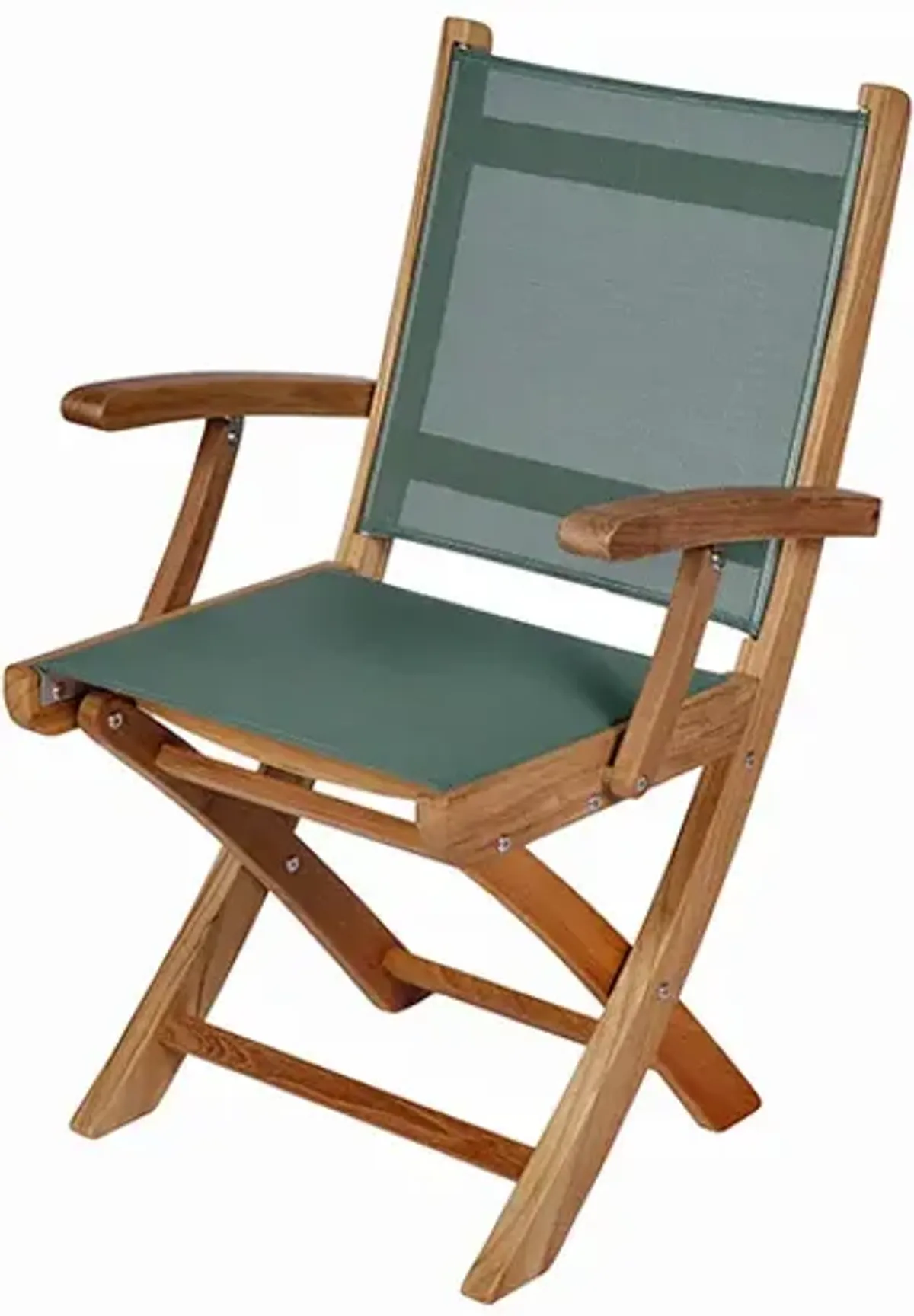 Royal Teak Sailmate Outdoor Moss Green Sling Folding Armchair