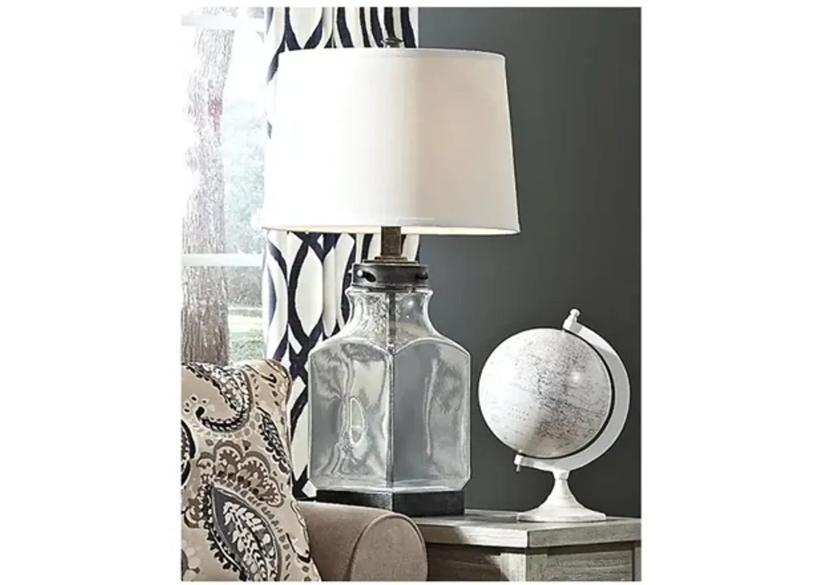 Ashley Sharolyn Table Lamp Transparent/Silver Finish Signature Design