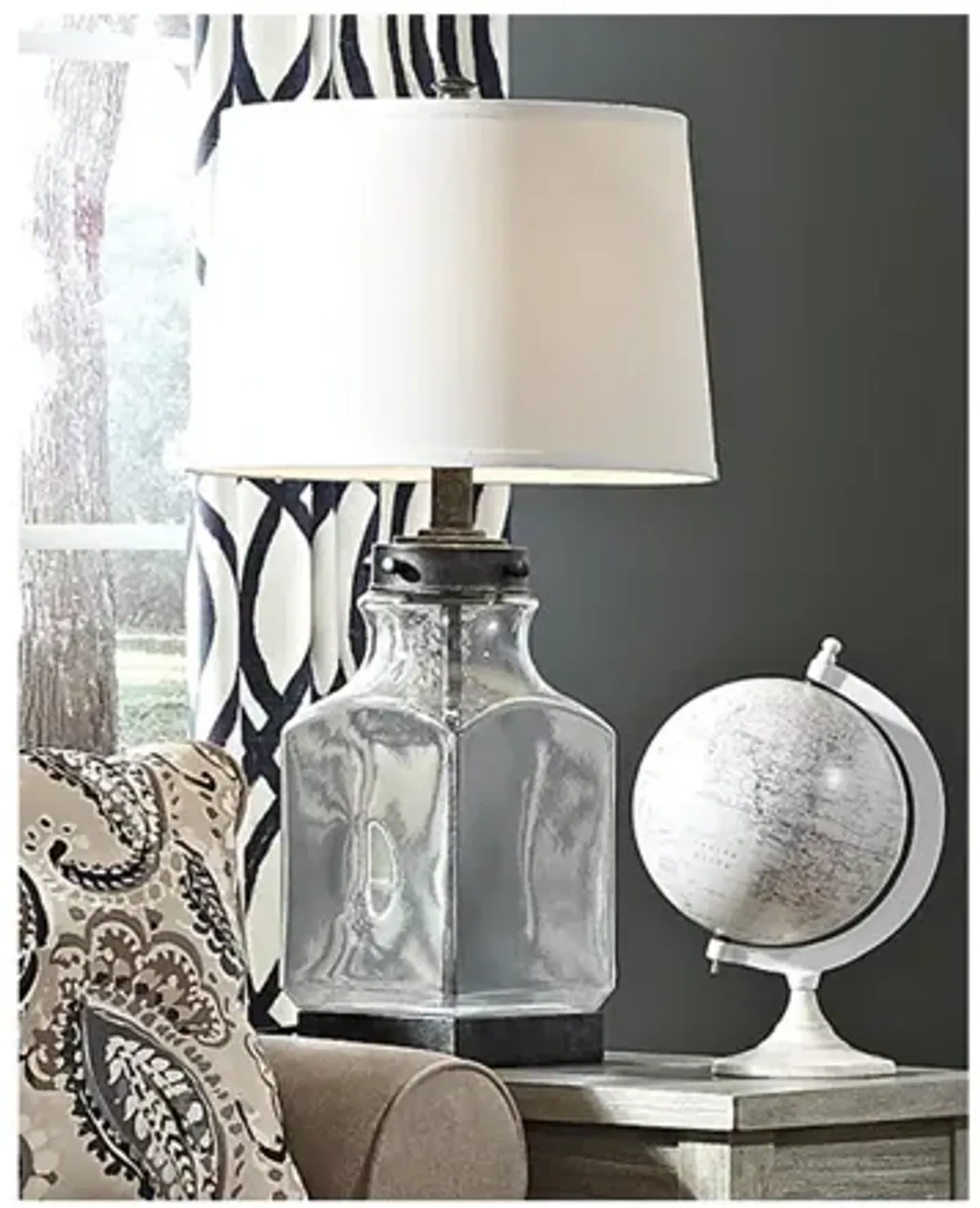 Ashley Sharolyn Table Lamp Transparent/Silver Finish Signature Design