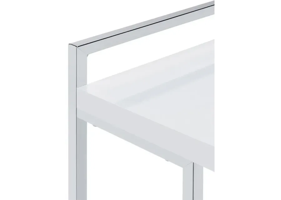 OVERSIZE C-TABLE WHITE HIGH GLOSS/CHROME