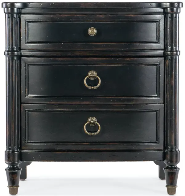 Hooker Furniture Charleston Black 3-Drawer Nightstand