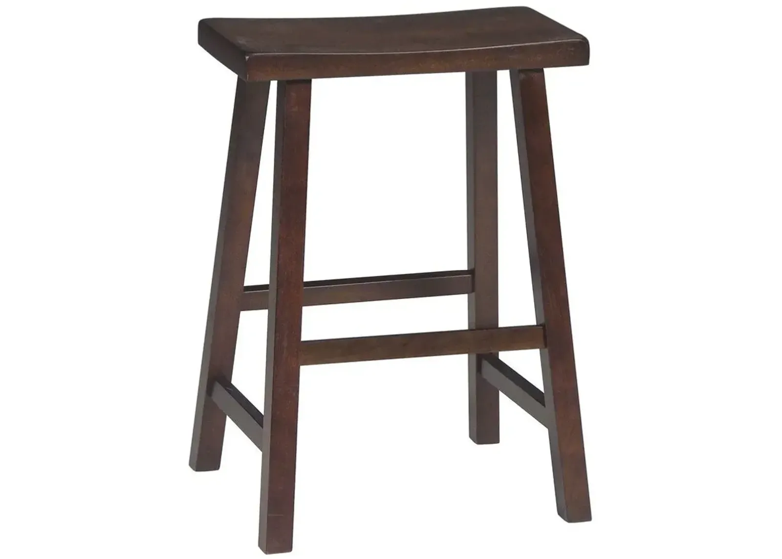 John Thomas 24 Inch Saddle Seat Wood Stool in Espresso