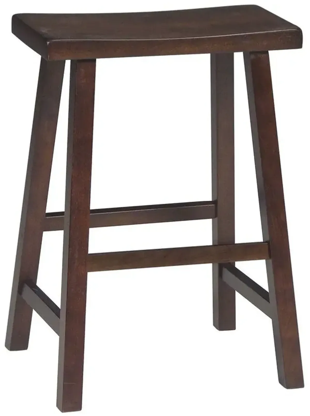 John Thomas 24 Inch Saddle Seat Wood Stool in Espresso