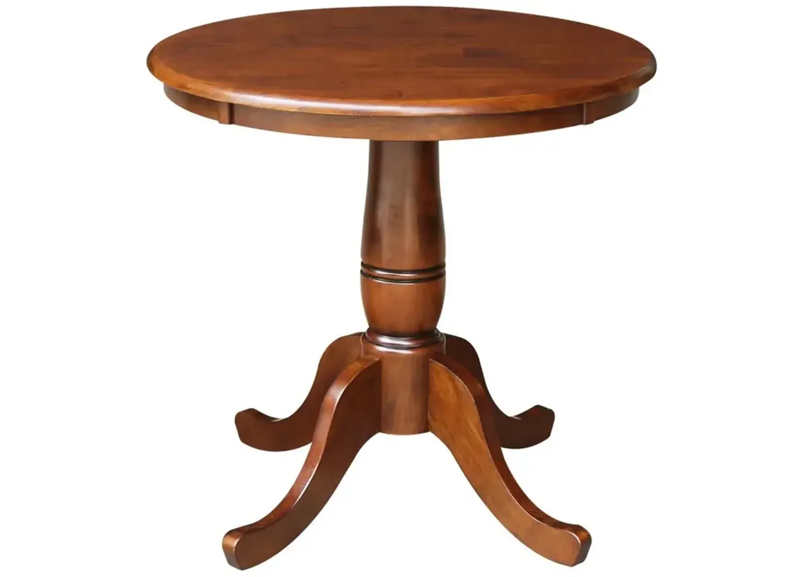 John Thomas Dining Essentials 30 Inch Round Table Top with 30 Inch Traditional Pedestal Base in Espresso