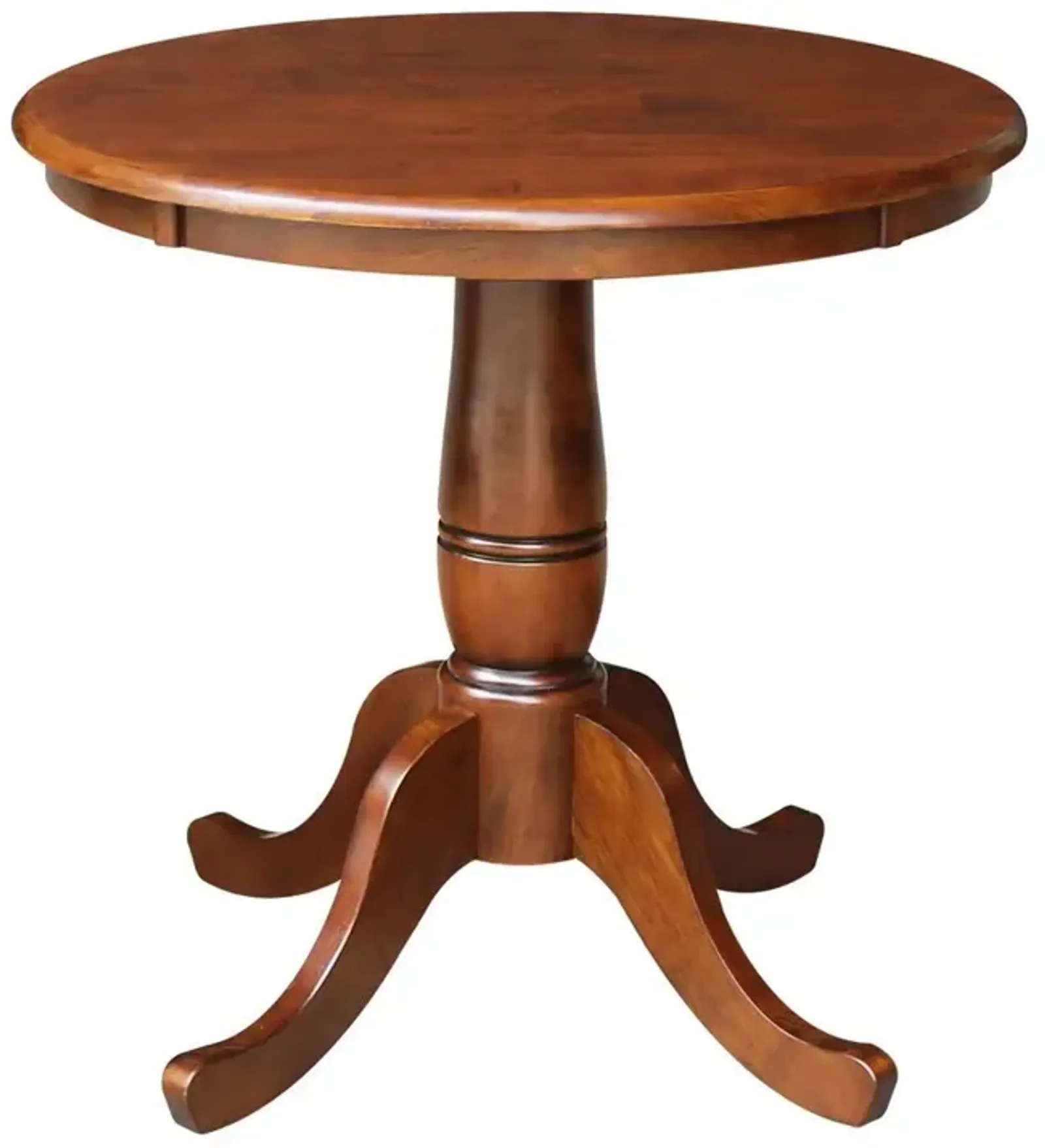 John Thomas Dining Essentials 30 Inch Round Table Top with 30 Inch Traditional Pedestal Base in Espresso