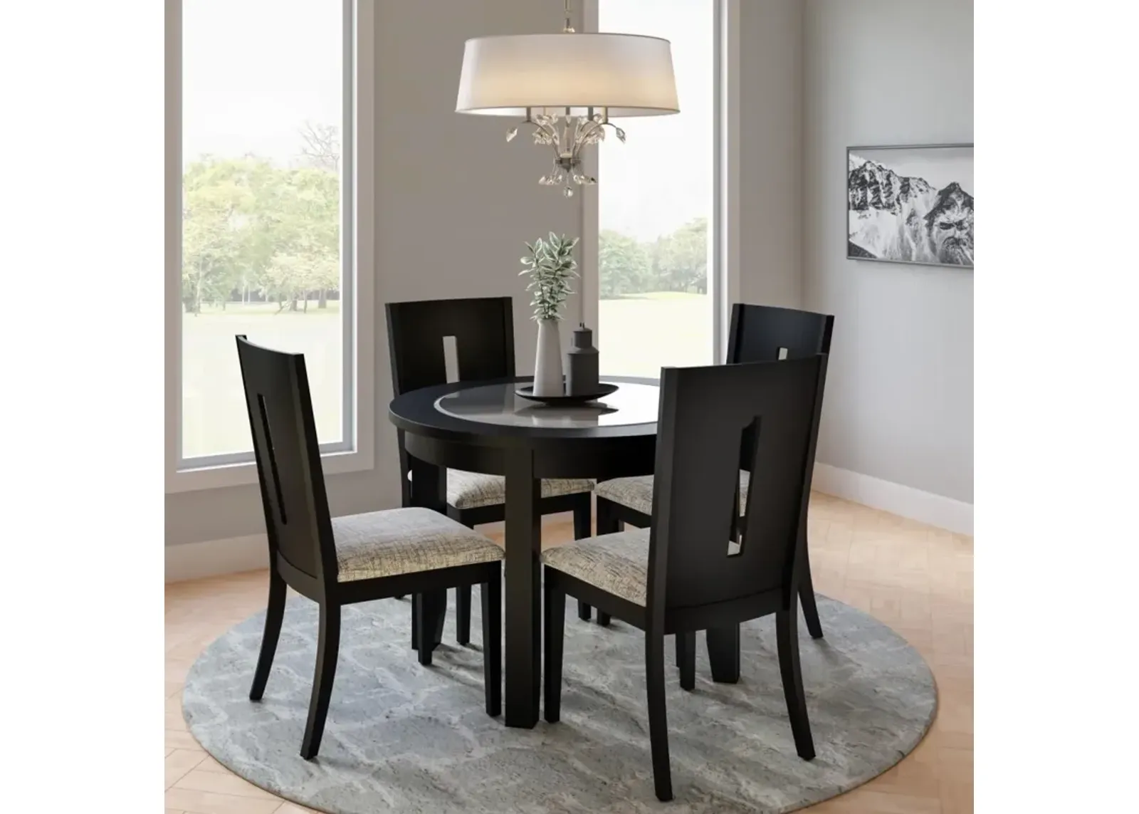 Jofran Urban Icon Round Dining Table Black