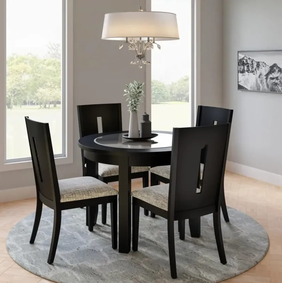 Jofran Urban Icon Round Dining Table Black