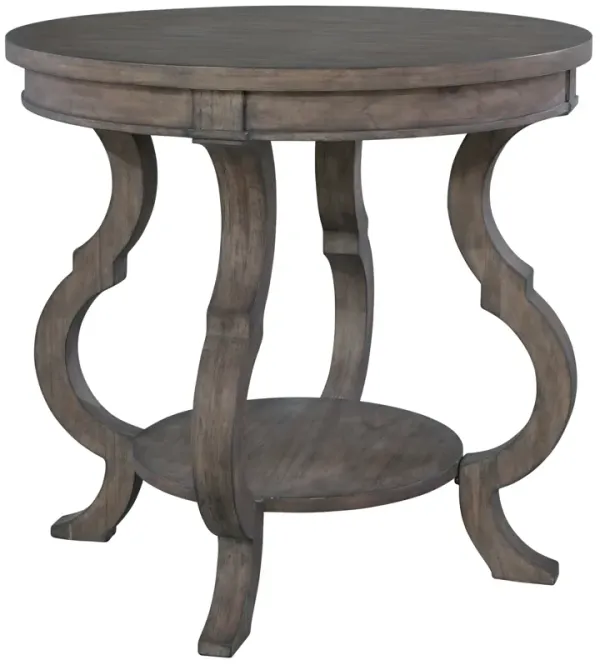 Hekman Round Lamp Table with Shaped Legs