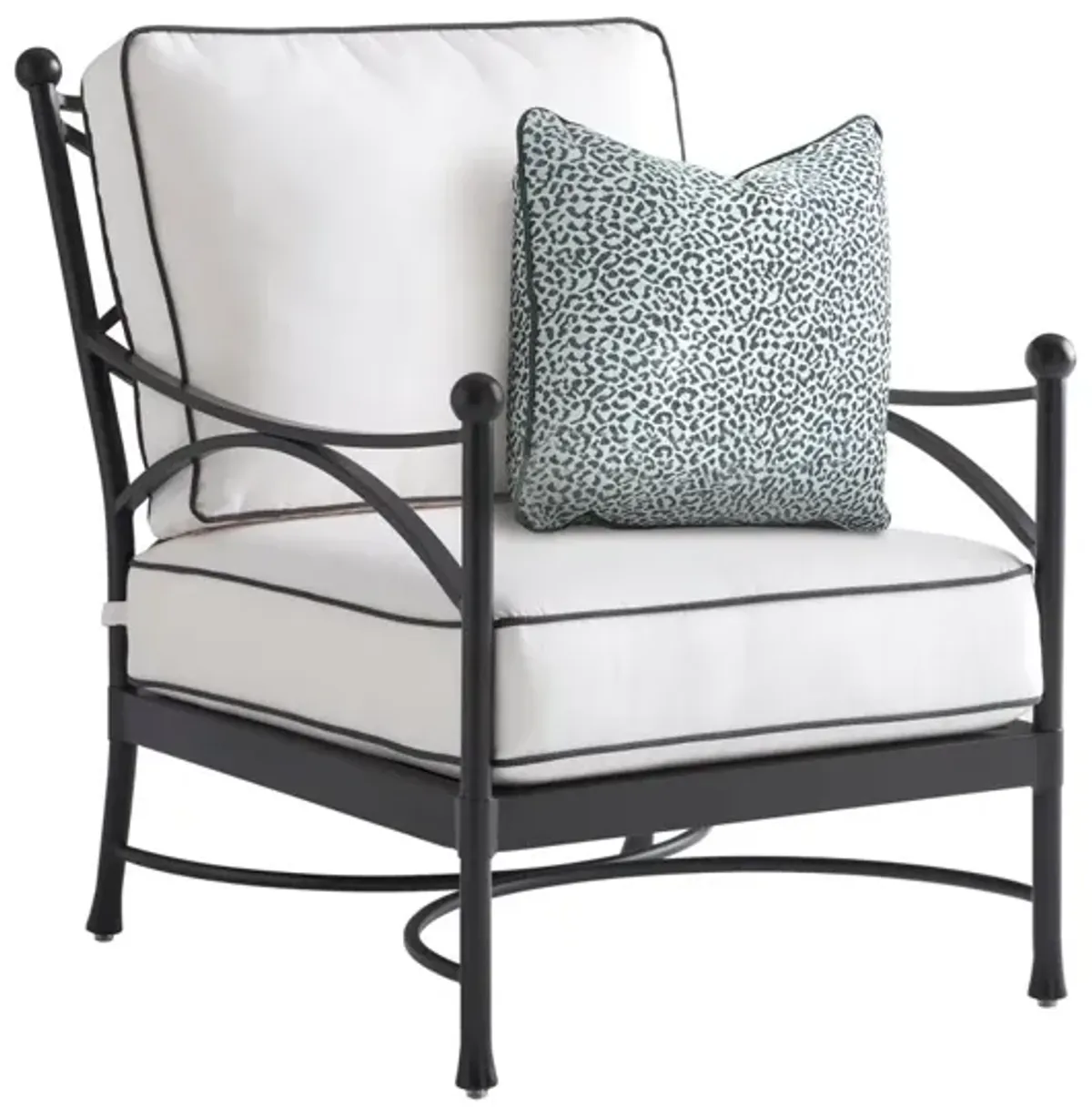 Tommy Bahama Outdoor by Lexington Pavlova 27 Inch Contemporary Metal Lounge Chair Black & White