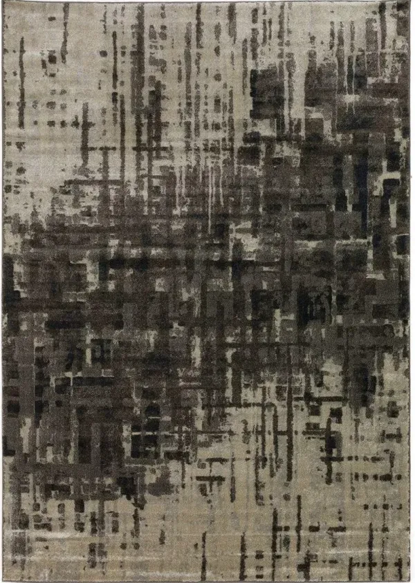 Dalyn Modern Industrial Distressed Pattern 5'X8' Rug in Charcoal & Taupe