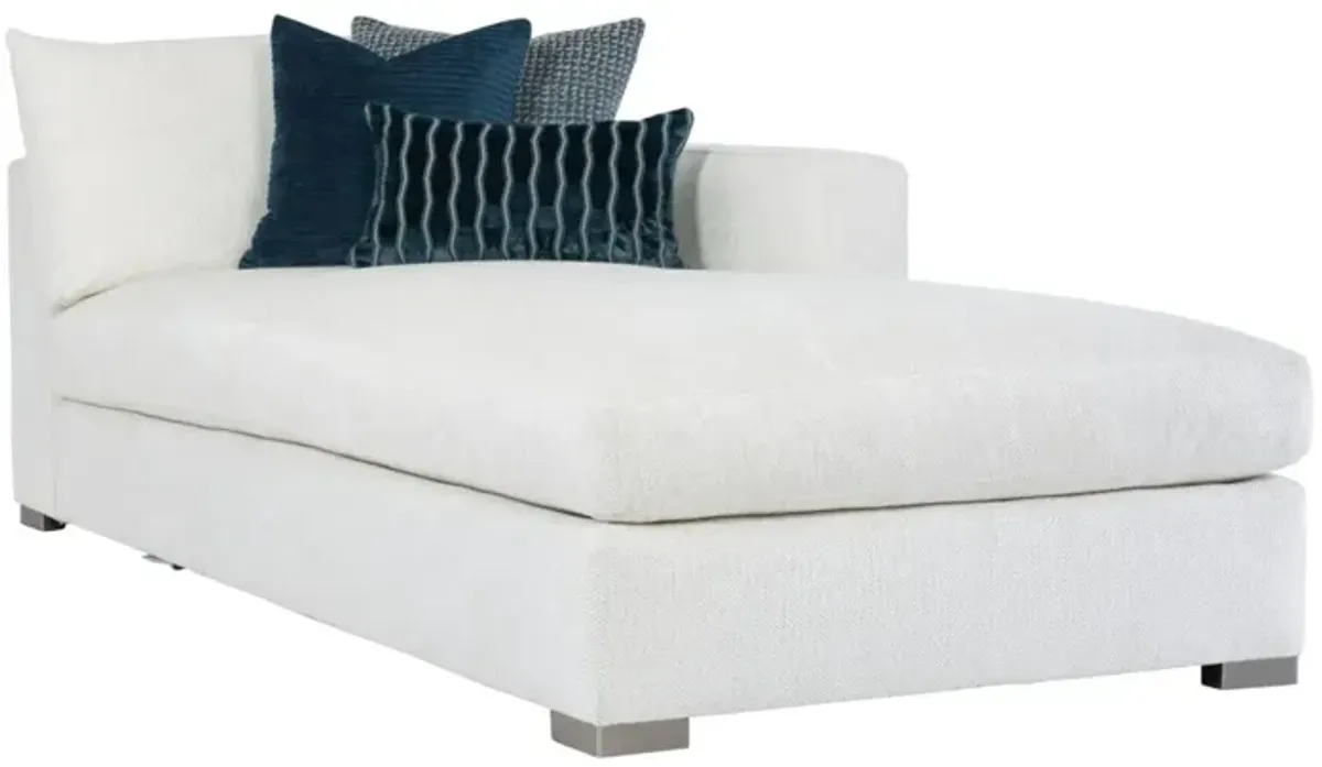 Bernhardt Modern Elegance Sleek White Chaise Lounge with Stylish Cushions